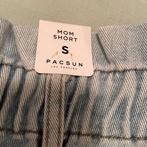 PacSun Abbie Blue Paperbag Denim Mom Shorts - Picture 7 of 8